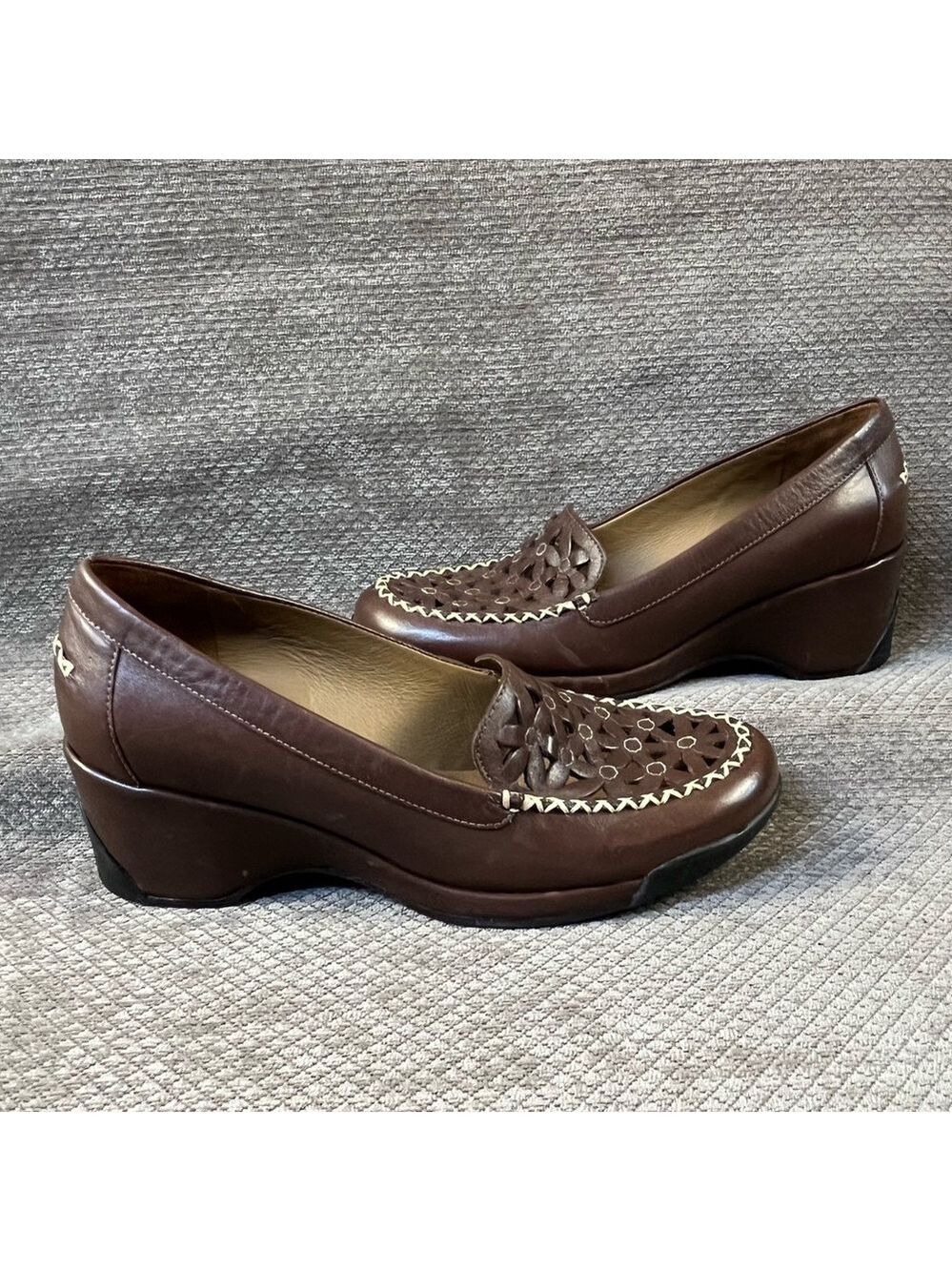 Nurture Gardner Women’s Brown Leather Wedge Loafers Comfort Heels 6.5 M EUC - Picture 7 of 14